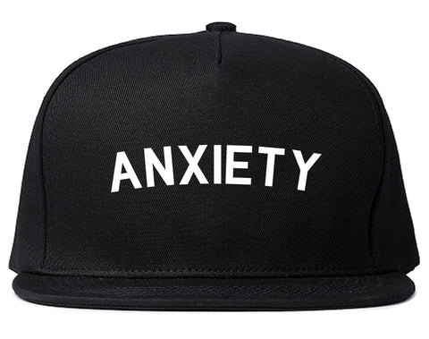 Anxiety Anxious Black Snapback Hat