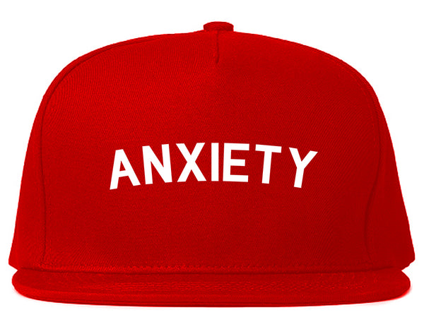 Anxiety Anxious Red Snapback Hat