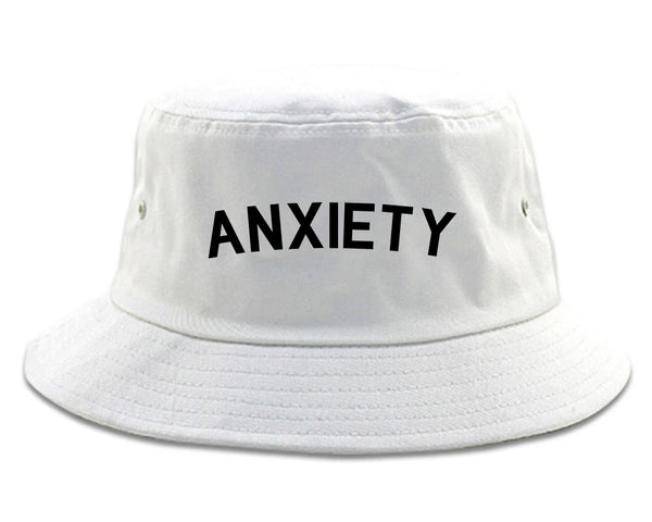Anxiety Anxious White Bucket Hat
