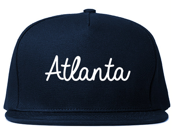 Atlanta ATL Script Chest Blue Snapback Hat