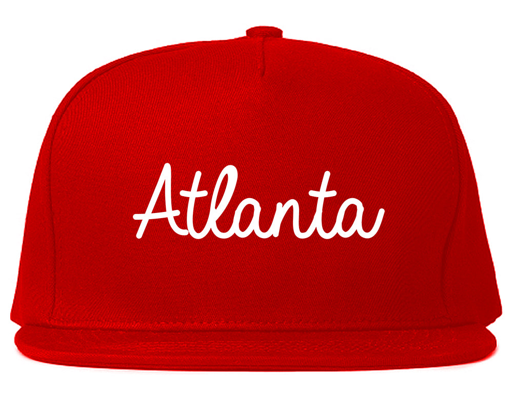 Atlanta ATL Script Chest Red Snapback Hat
