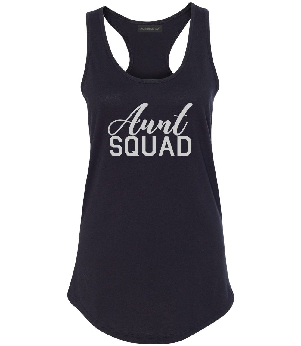 Aunt Squad Auntie Black Racerback Tank Top