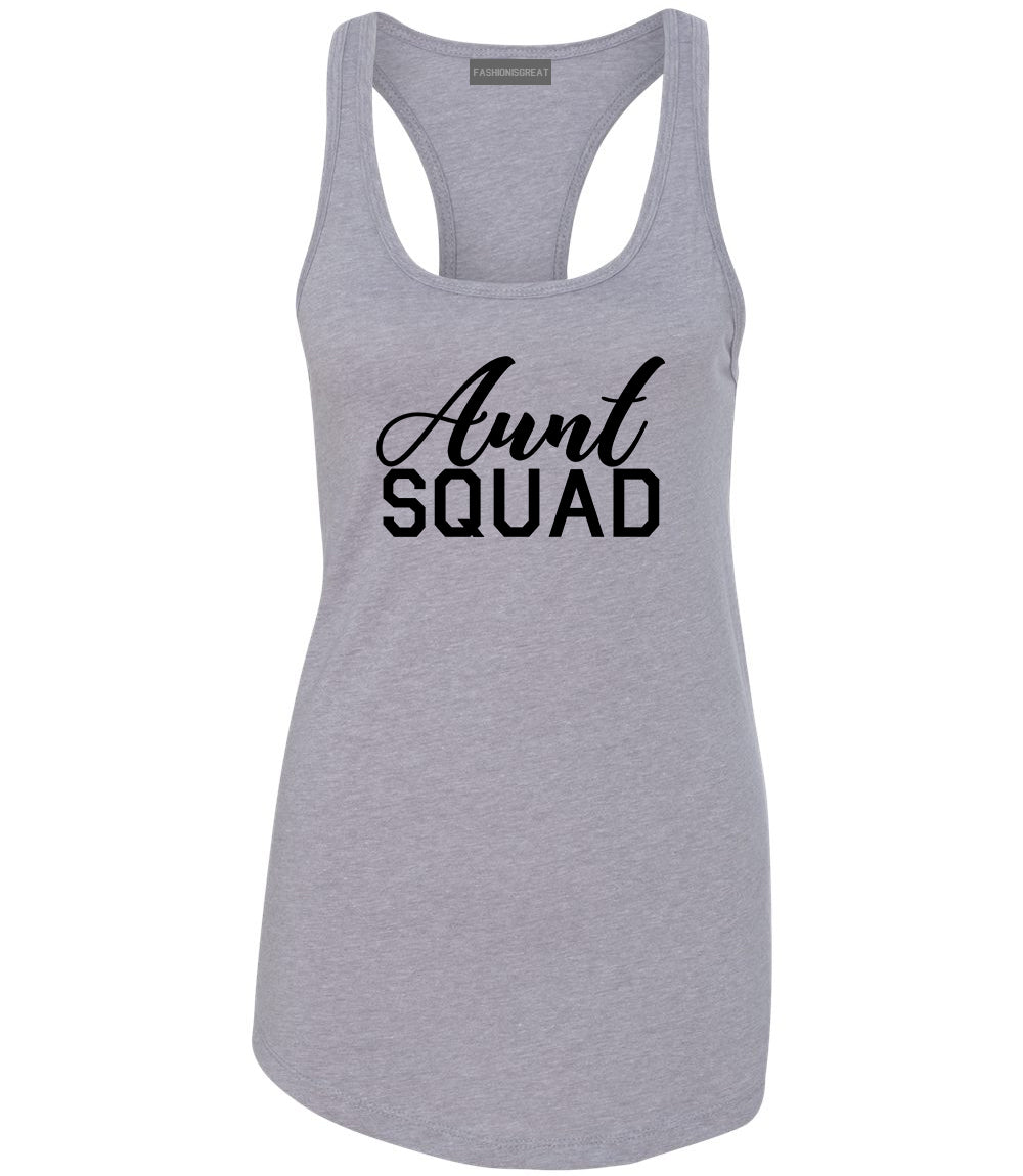 Aunt Squad Auntie Grey Racerback Tank Top
