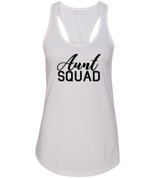 Aunt Squad Auntie White Racerback Tank Top