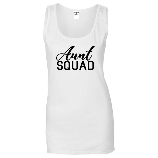 Aunt Squad Auntie White Tank Top