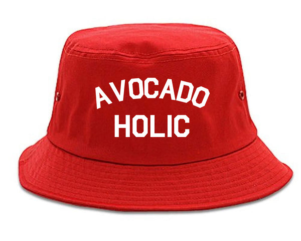 Avocado Holic Foodie Food Bucket Hat Red