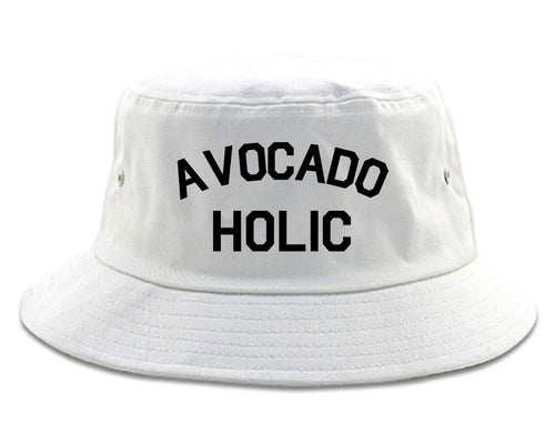 Avocado Holic Foodie Food Bucket Hat White