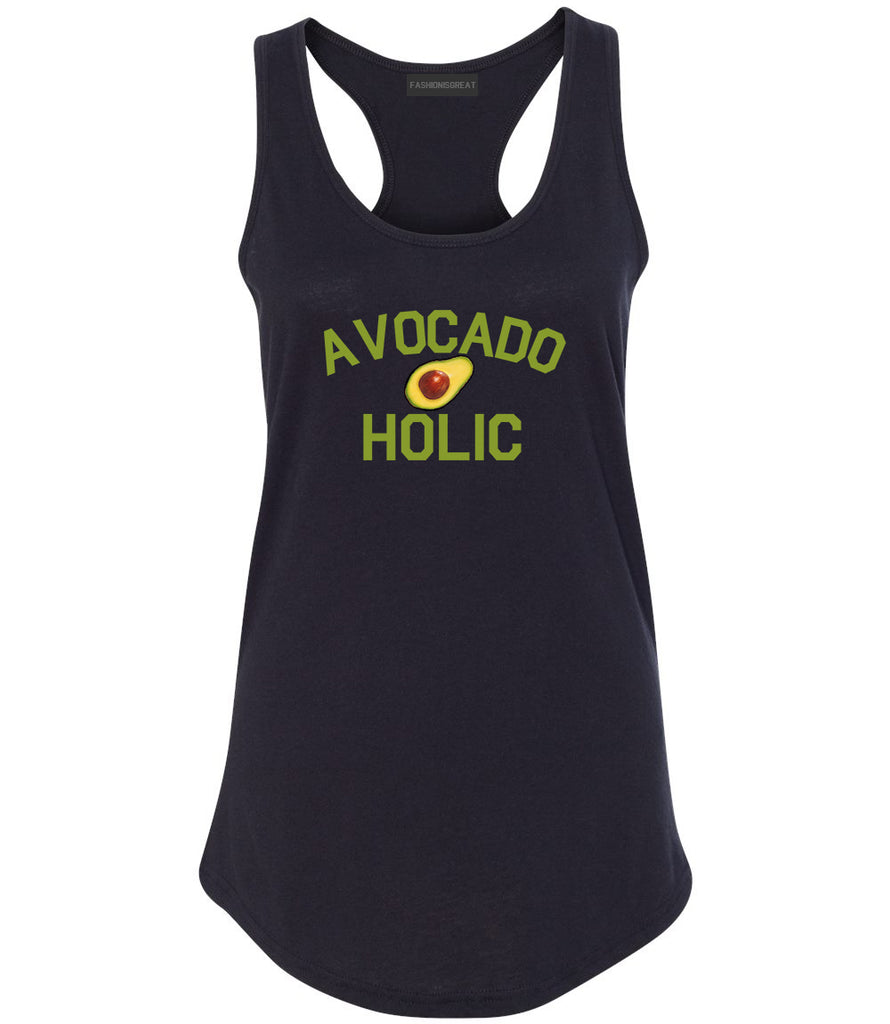 Avocado Holic Foodie Food Womens Racerback Tank Top Black