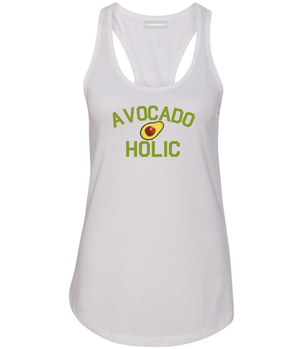 Avocado Holic Foodie Food Womens Racerback Tank Top White