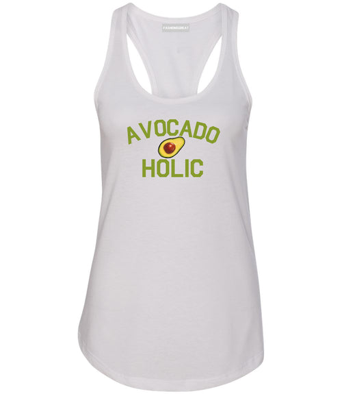 Avocado Holic Foodie Food Womens Racerback Tank Top White