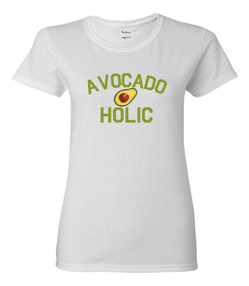 Avocado Holic Foodie Food Womens Graphic T-Shirt White