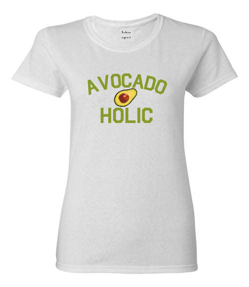 Avocado Holic Foodie Food Womens Graphic T-Shirt White