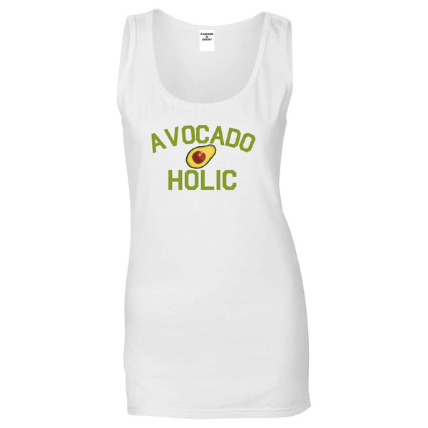 Avocado Holic Foodie Food Womens Tank Top Shirt White