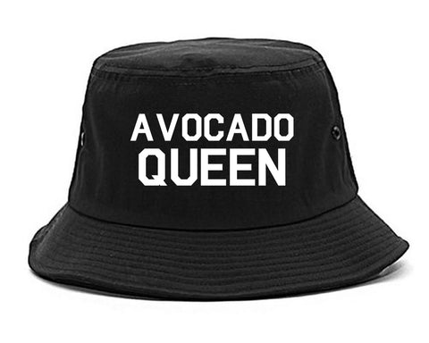 Avocado Queen Vegan Black Bucket Hat