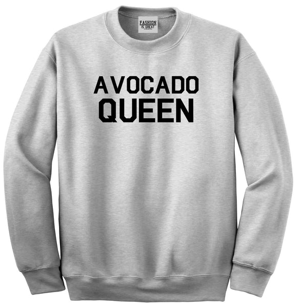 Avocado Queen Vegan Grey Crewneck Sweatshirt