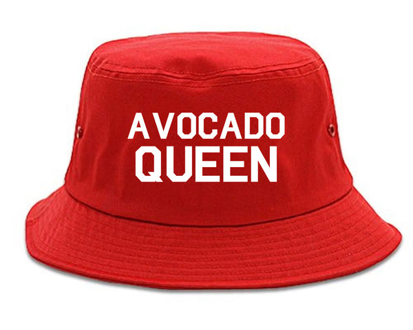 Avocado Queen Vegan Red Bucket Hat