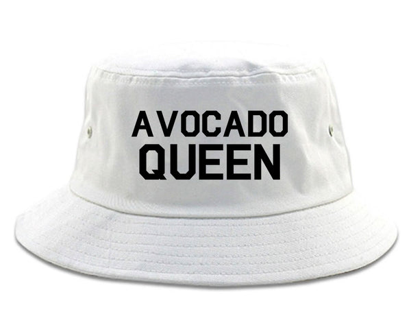 Avocado Queen Vegan White Bucket Hat