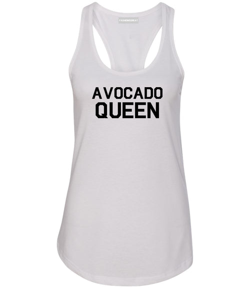 Avocado Queen Vegan White Racerback Tank Top