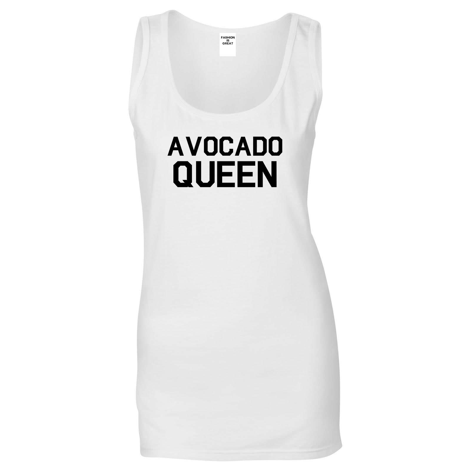 Avocado Queen Vegan White Tank Top