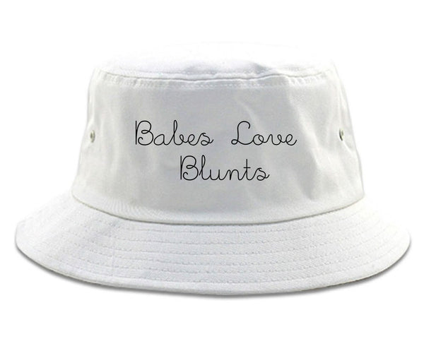 Babes Love Blunts Bucket Hat White