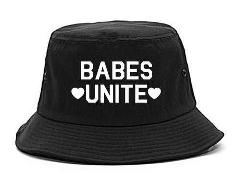 Babes Unite Hearts Black Bucket Hat