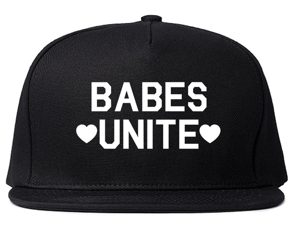 Babes Unite Hearts Black Snapback Hat