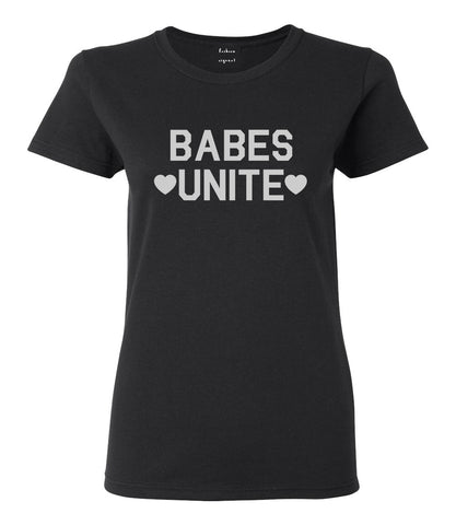 Babes Unite Hearts Black T-Shirt