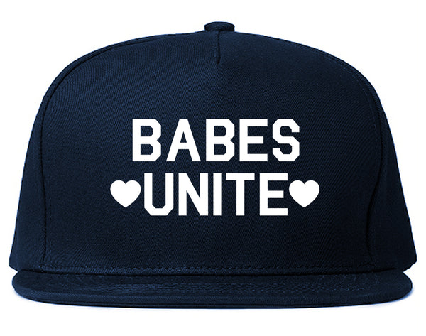 Babes Unite Hearts Blue Snapback Hat