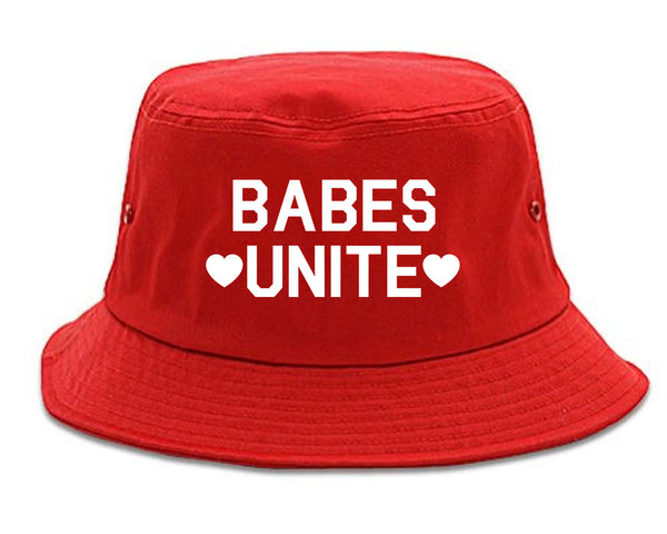 Babes Unite Hearts Red Bucket Hat
