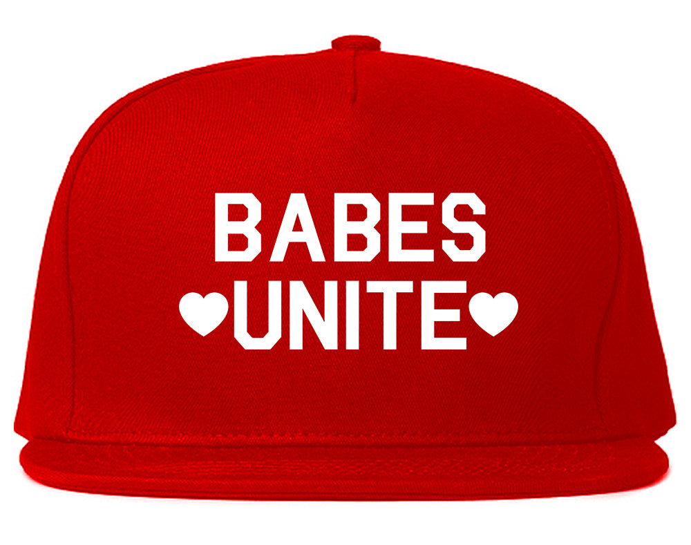 Babes Unite Hearts Red Snapback Hat