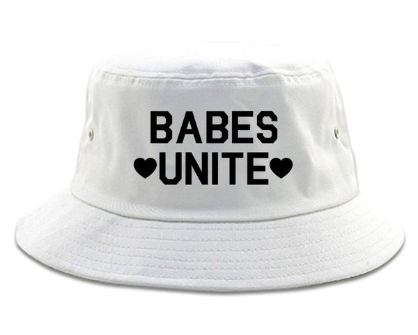 Babes Unite Hearts White Bucket Hat