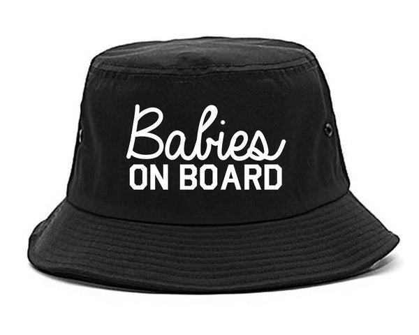 Babies On Board Twins Pregnancy Announcement Bucket Hat Black