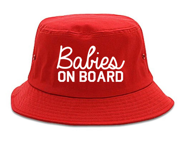 Babies On Board Twins Pregnancy Announcement Bucket Hat Red