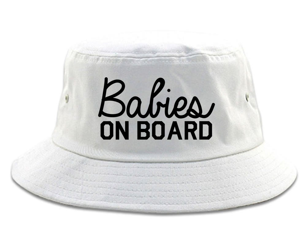 Babies On Board Twins Pregnancy Announcement Bucket Hat White