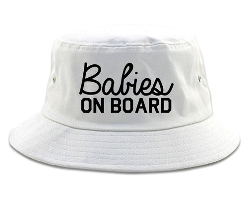 Babies On Board Twins Pregnancy Announcement Bucket Hat White