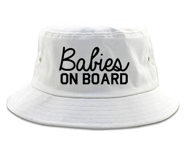 Babies On Board Twins Pregnancy Announcement Bucket Hat White
