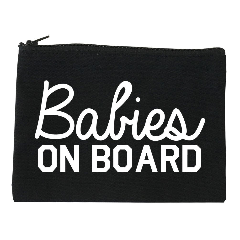 Babies On Board Twins Pregnancy Announcement Makeup Bag Red