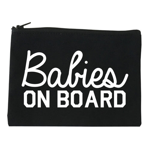 Babies On Board Twins Pregnancy Announcement Makeup Bag Red