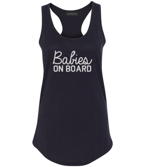Babies On Board Twins Pregnancy Announcement Womens Racerback Tank Top Black