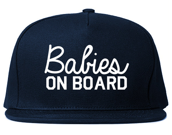 Babies On Board Twins Pregnancy Announcement Snapback Hat Blue