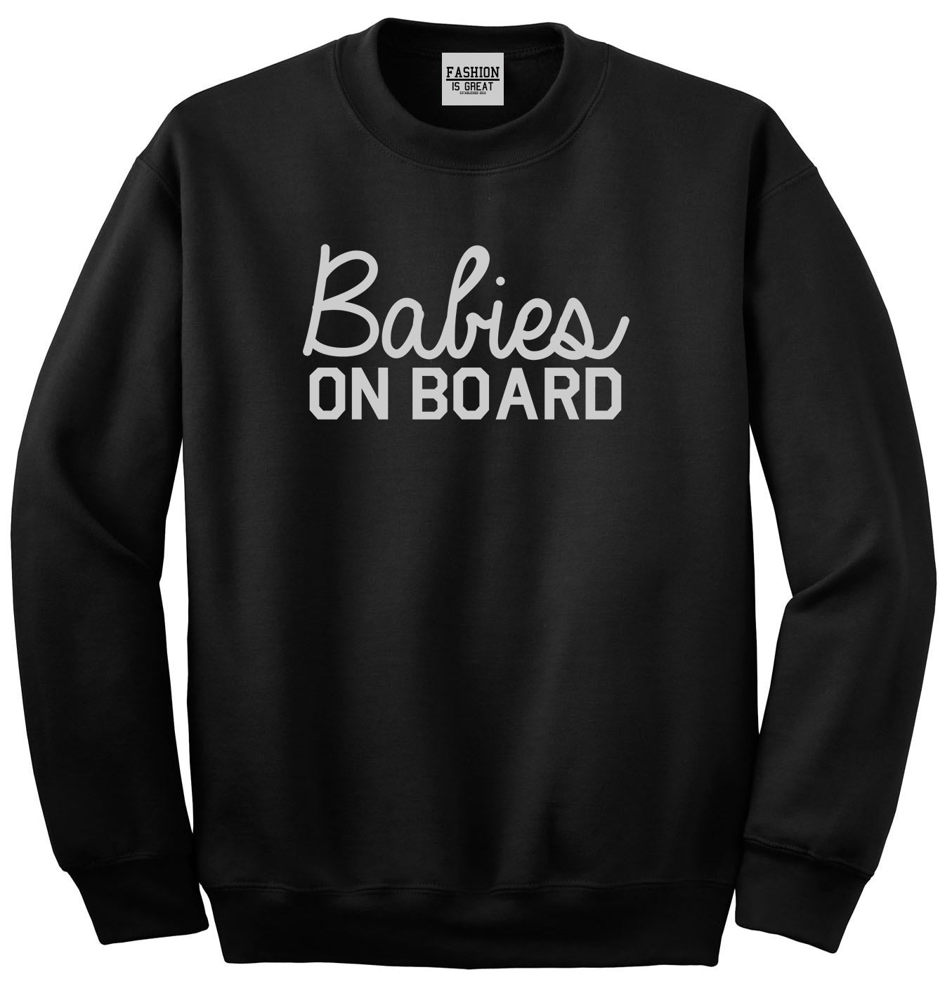 Babies On Board Twins Pregnancy Announcement Unisex Crewneck Sweatshirt Black