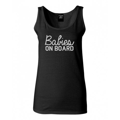 Babies On Board Twins Pregnancy Announcement Womens Tank Top Shirt Black