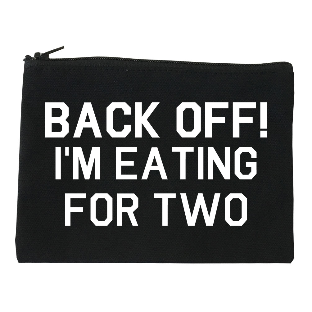 Back Off Im Eating For Two Funny Pregnancy Makeup Bag Red