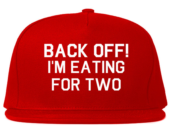 Back Off Im Eating For Two Funny Pregnancy Snapback Hat Red