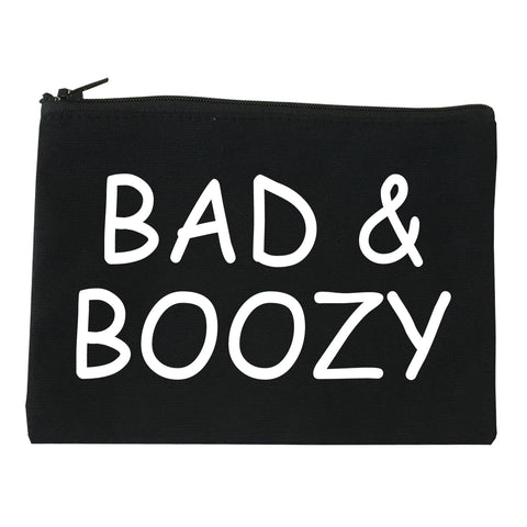 Bad And Boozy Wine Funny Black Makeup Bag