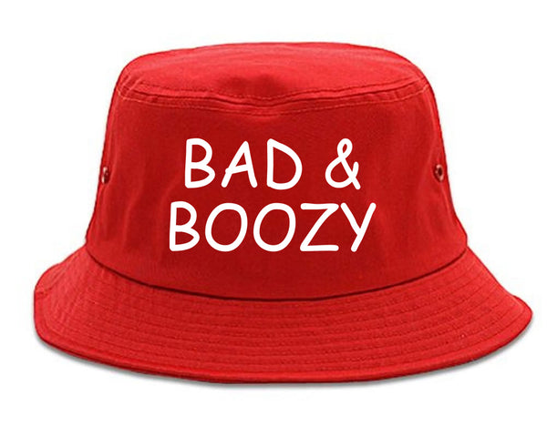 Bad And Boozy Wine Funny Red Bucket Hat