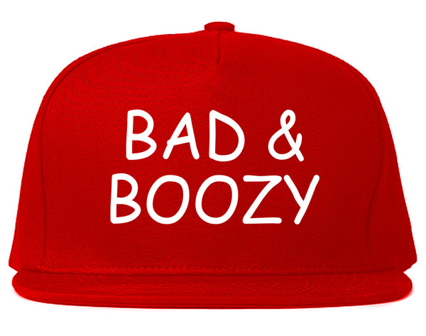Bad And Boozy Wine Funny Red Snapback Hat