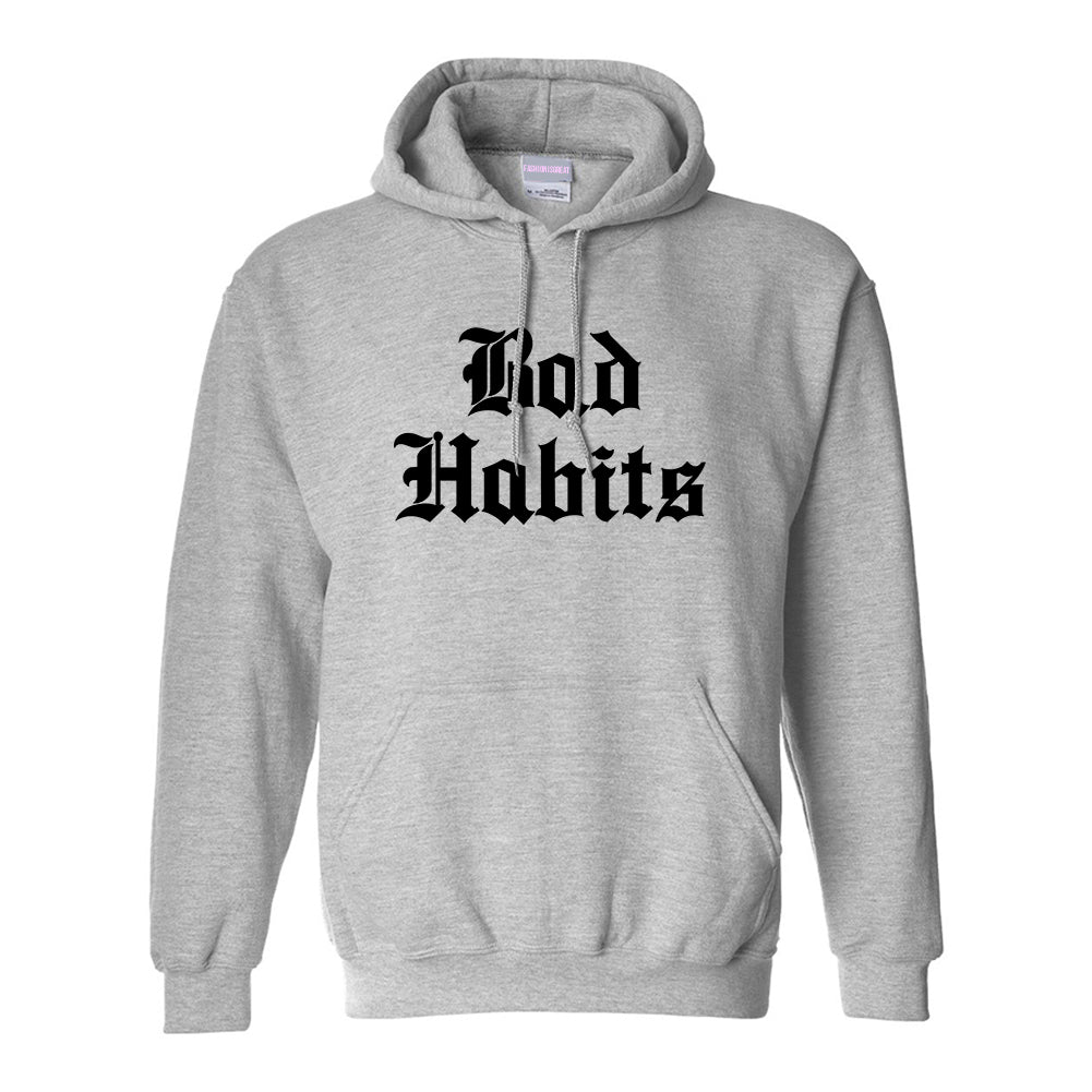 Bad Habits Goth Grey Womens Pullover Hoodie