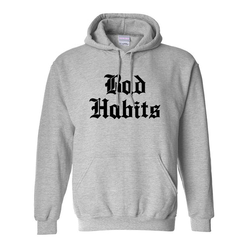 Bad Habits Goth Grey Womens Pullover Hoodie