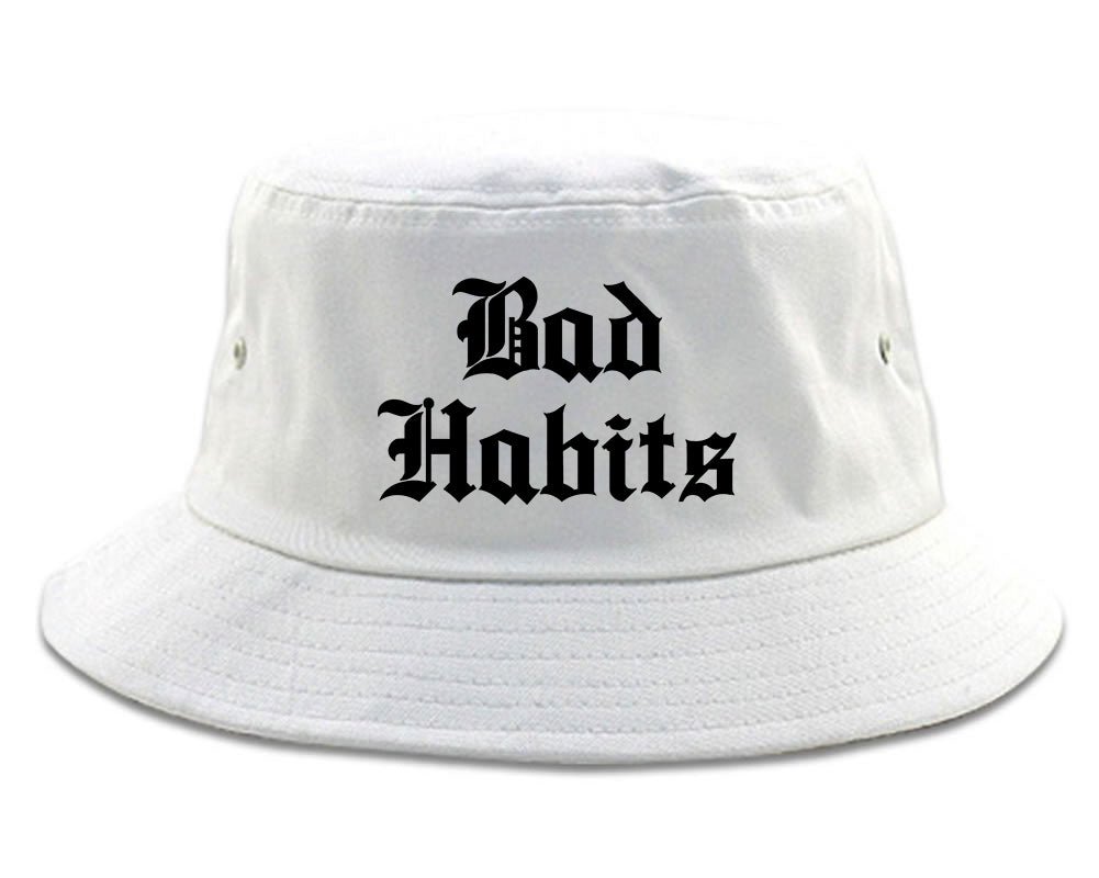 Bad Habits Goth white Bucket Hat